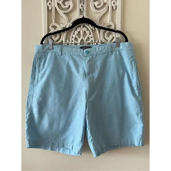 Boca Classic Light Aqua Lightweight Airy Breathable Gauzy Fabric Chino Shorts Si - Picture 1 of 6